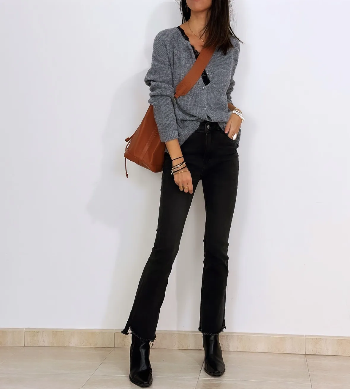 Jeans Desflecados Negro