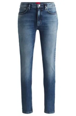 Jeans extra slim fit de denim elástico azul