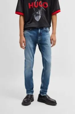 Jeans extra slim fit de denim elástico azul