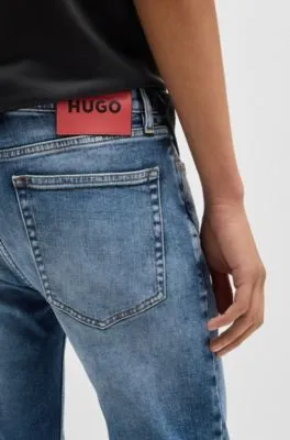 Jeans extra slim fit de denim elástico azul