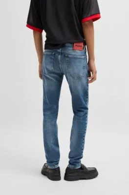 Jeans extra slim fit de denim elástico azul