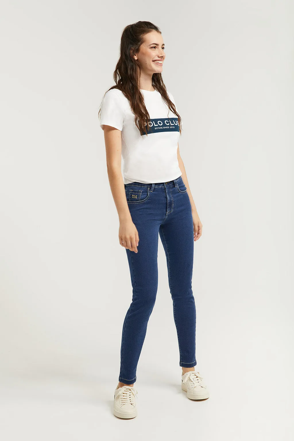 Jeans Slim fit de mujer con detalle bordado Polo Club