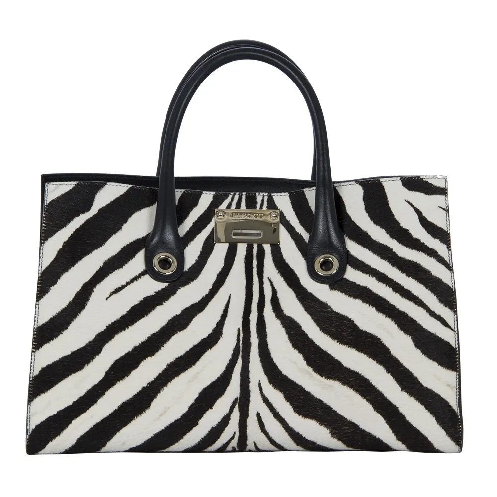 Jimmy Choo Riley Zebra Print Bag