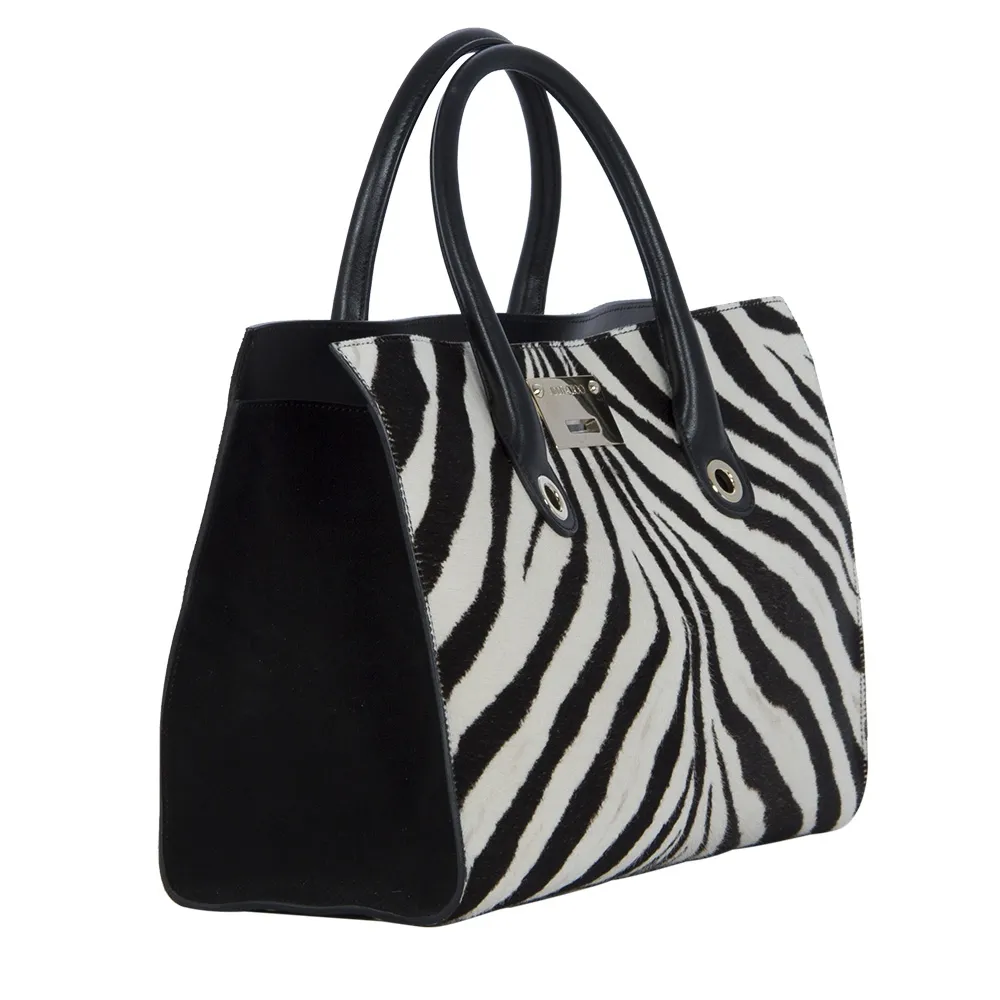 Jimmy Choo Riley Zebra Print Bag