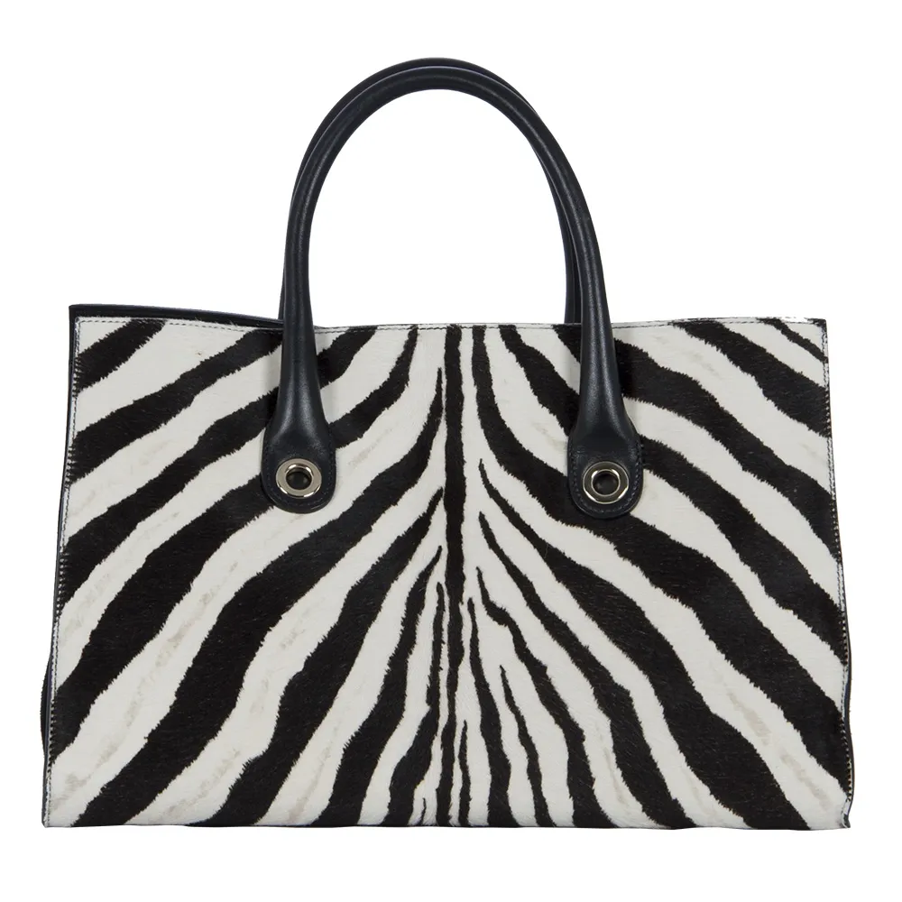 Jimmy Choo Riley Zebra Print Bag