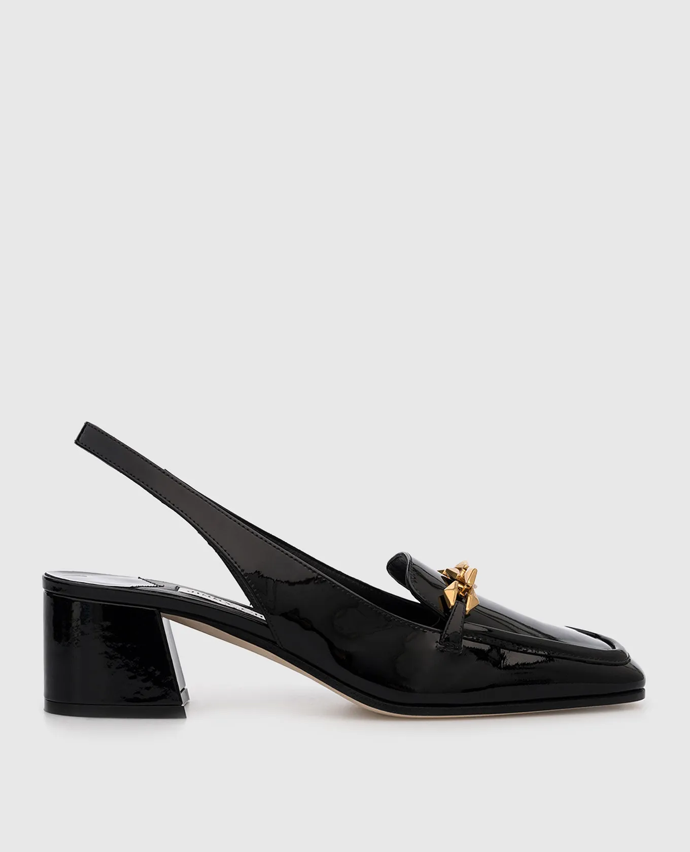 Jimmy Choo Black Patent Leather Slingbacks with Diamonds