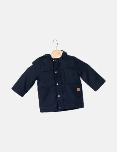 Kiabi Blue Navy Coat with Forum Detail