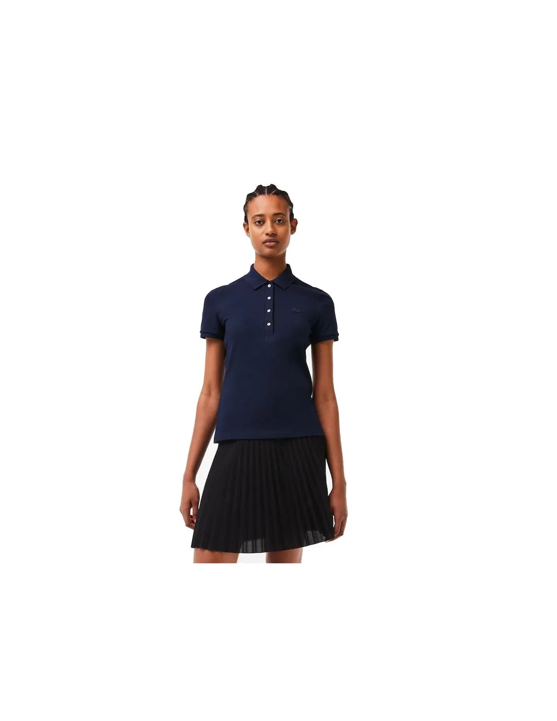Lacoste Blue Women's Slim Fit Stretch Cotton Piqué Polo