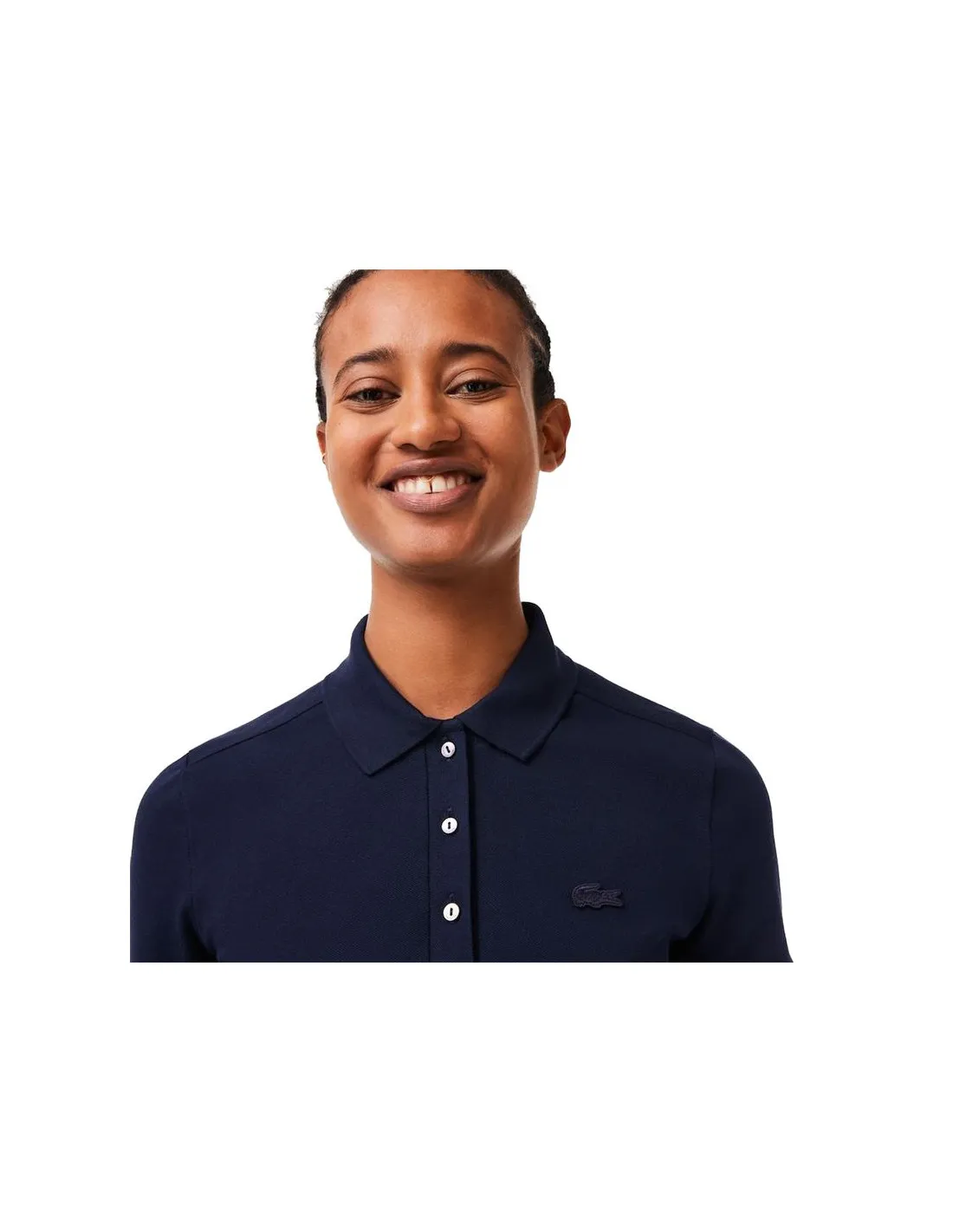 Lacoste Blue Women's Slim Fit Stretch Cotton Piqué Polo