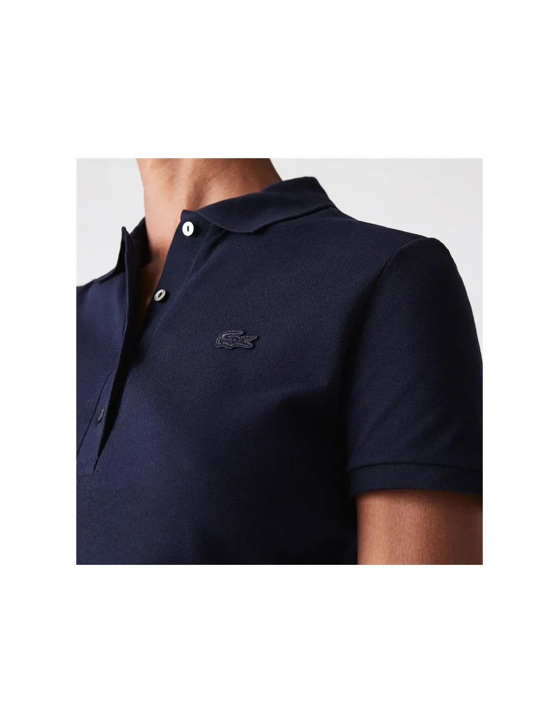 Lacoste Blue Women's Slim Fit Stretch Cotton Piqué Polo