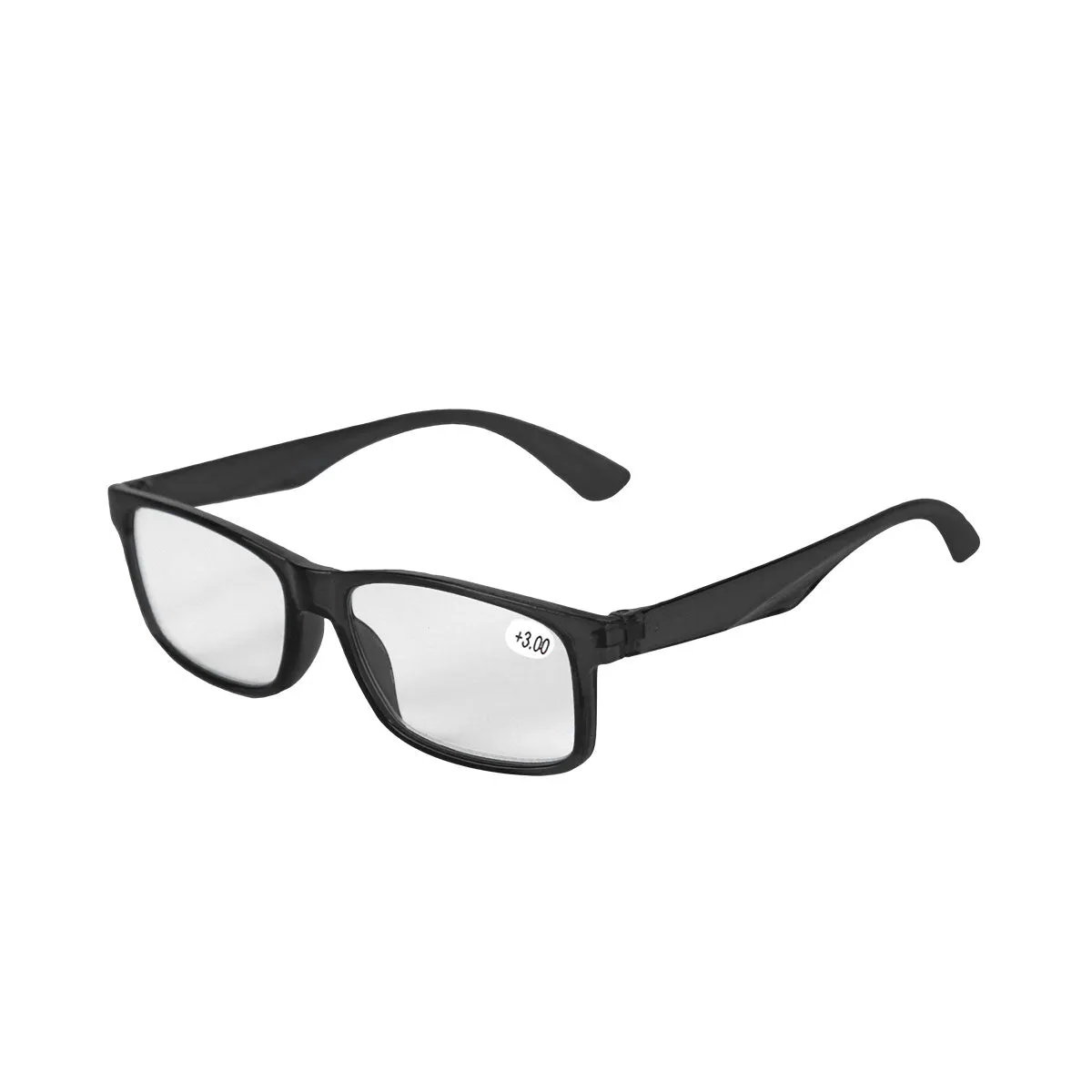 Square Coffee Frame Glasses with 3.00 Diopter Prescription, Ideal for Reading