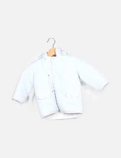 Light blue coat with hood for sale.