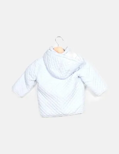Light blue coat with hood for sale.