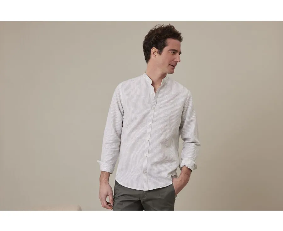 LIME GREEN & WHITE COTTON LINEN SHIRT  ELIBERT