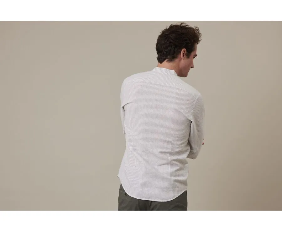 LIME GREEN & WHITE COTTON LINEN SHIRT  ELIBERT