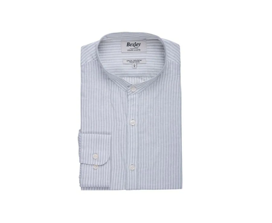 LIME GREEN & WHITE COTTON LINEN SHIRT  ELIBERT