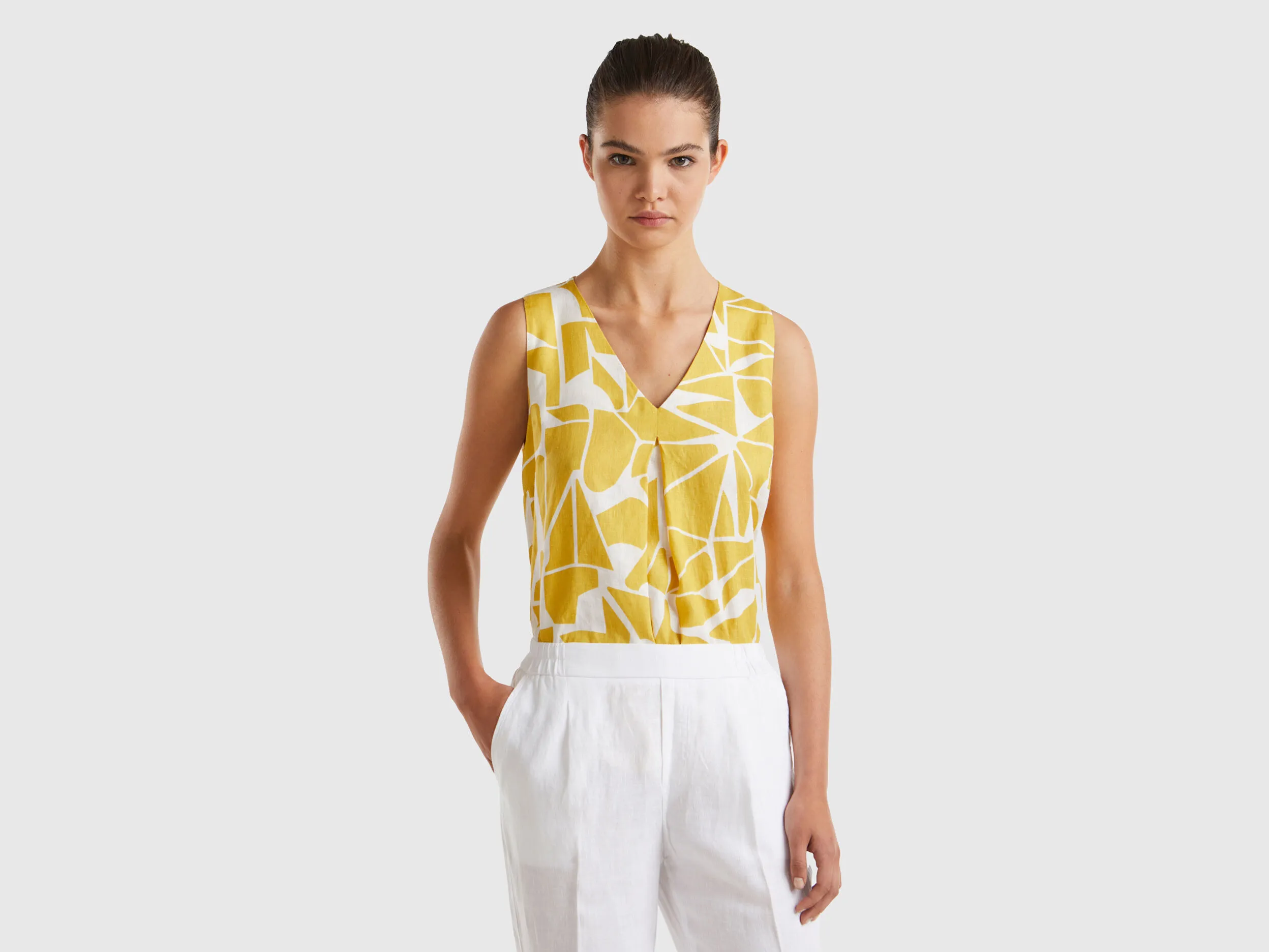 Linen printed blouse