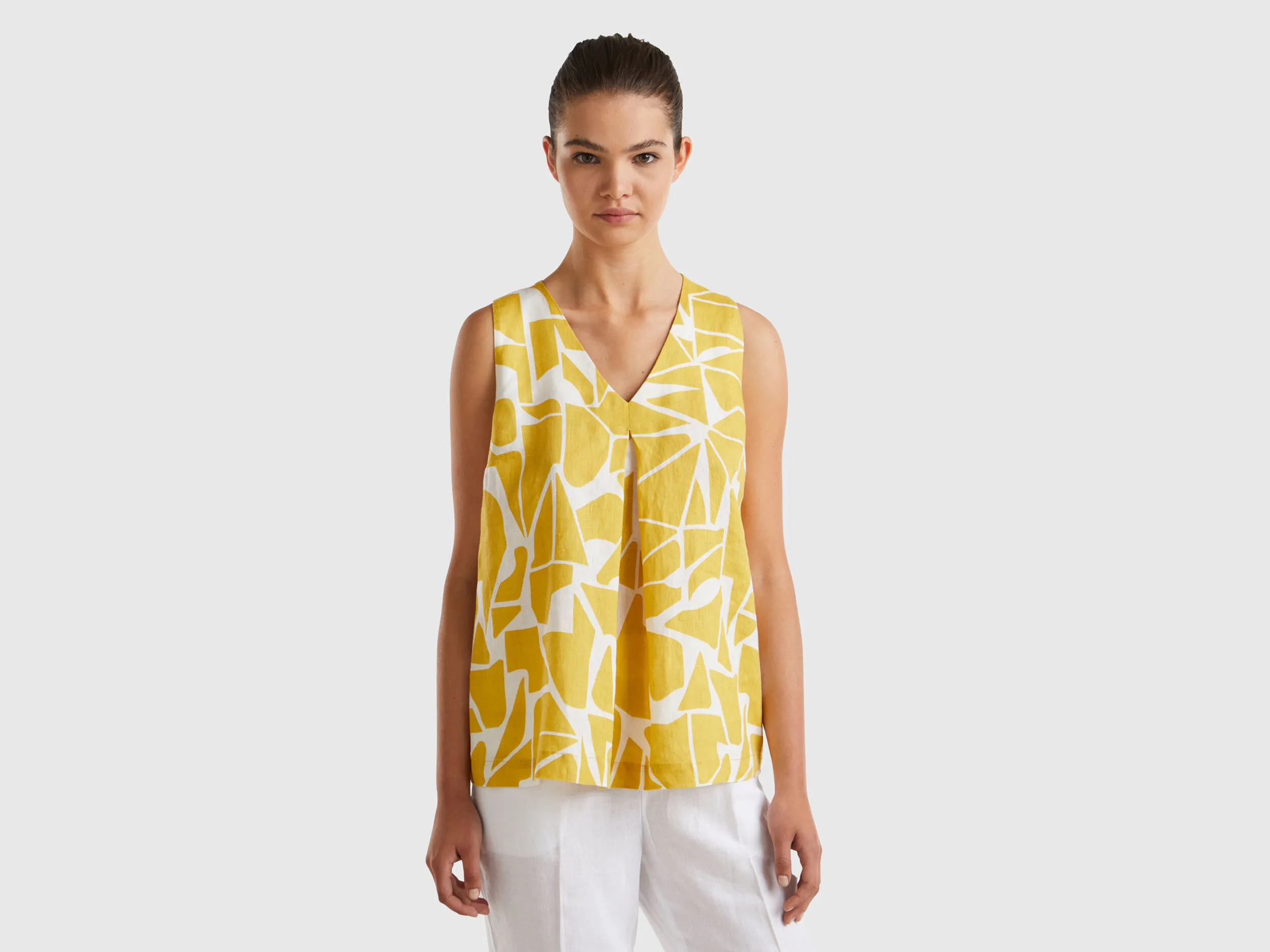 Linen printed blouse