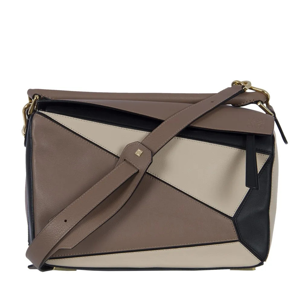 Loewe Puzzle Taupe and Black Bag