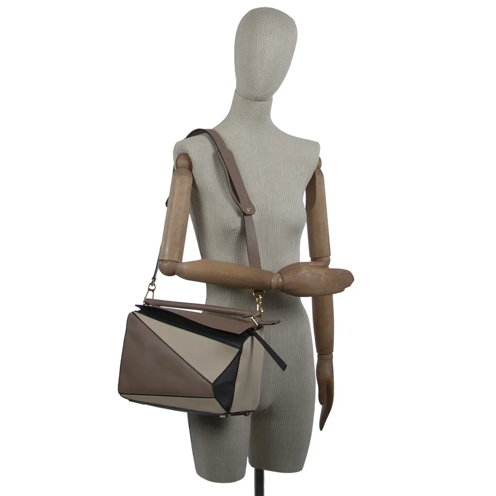 Loewe Puzzle Taupe and Black Bag