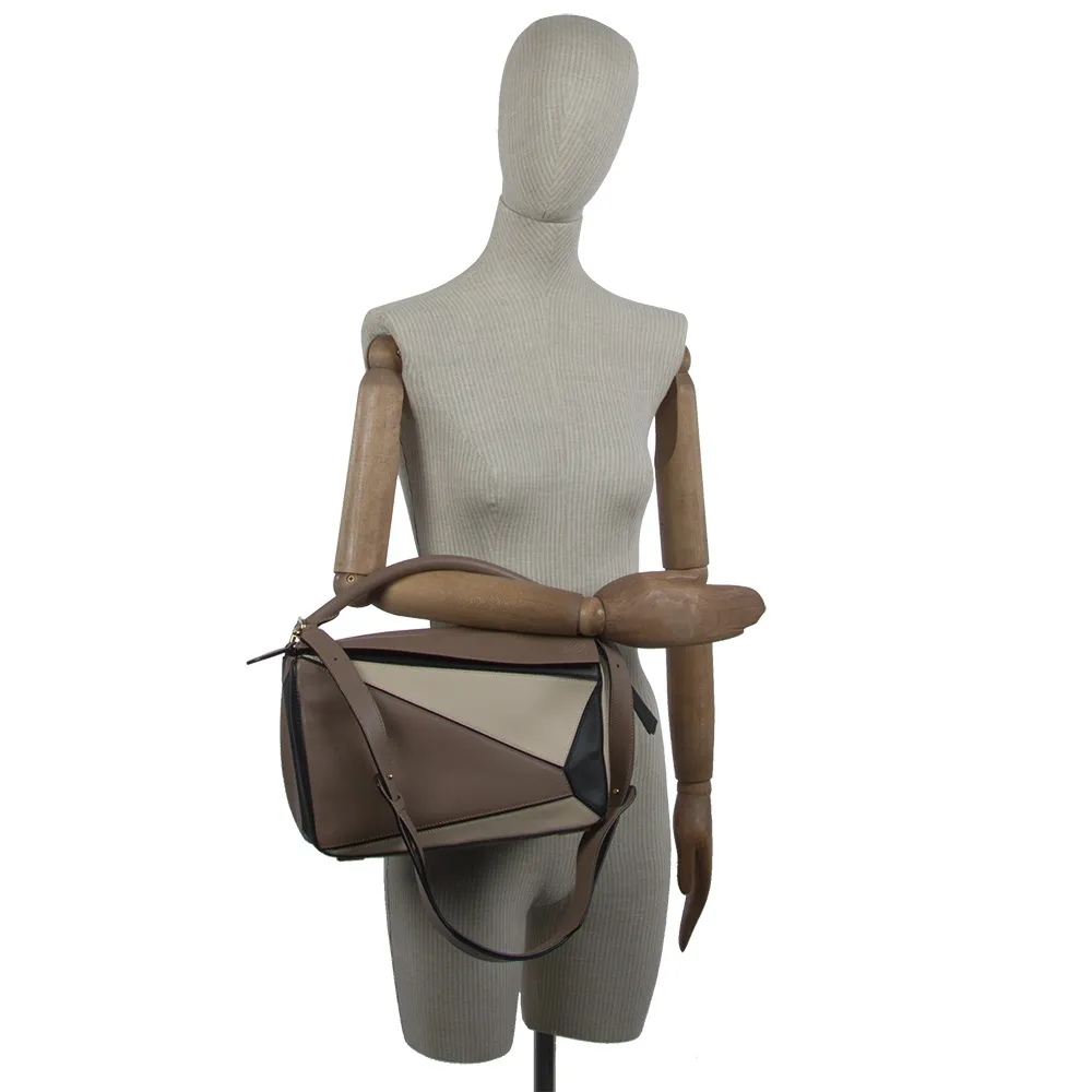 Loewe Puzzle Taupe and Black Bag