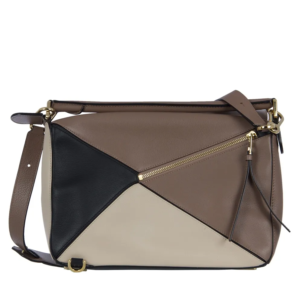 Loewe Puzzle Taupe and Black Bag