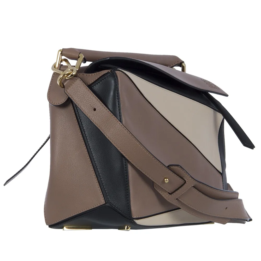 Loewe Puzzle Taupe and Black Bag