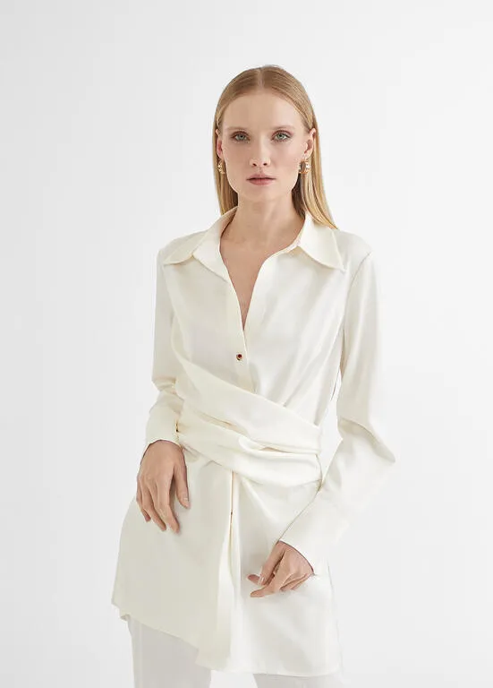 Lola Casademunt Knotted Shirt Beige