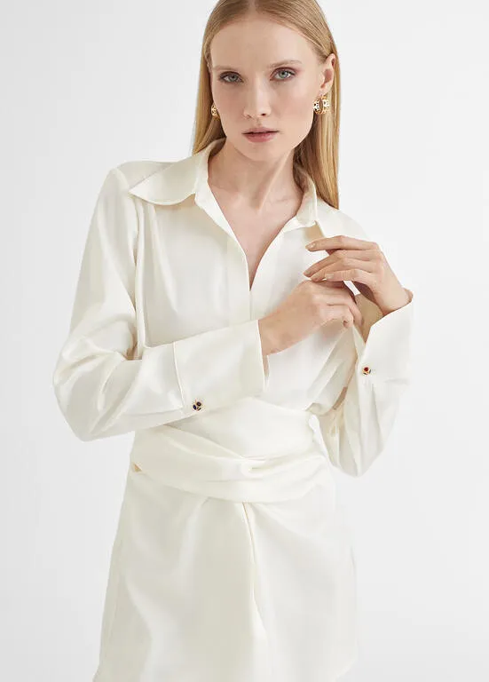 Lola Casademunt Knotted Shirt Beige
