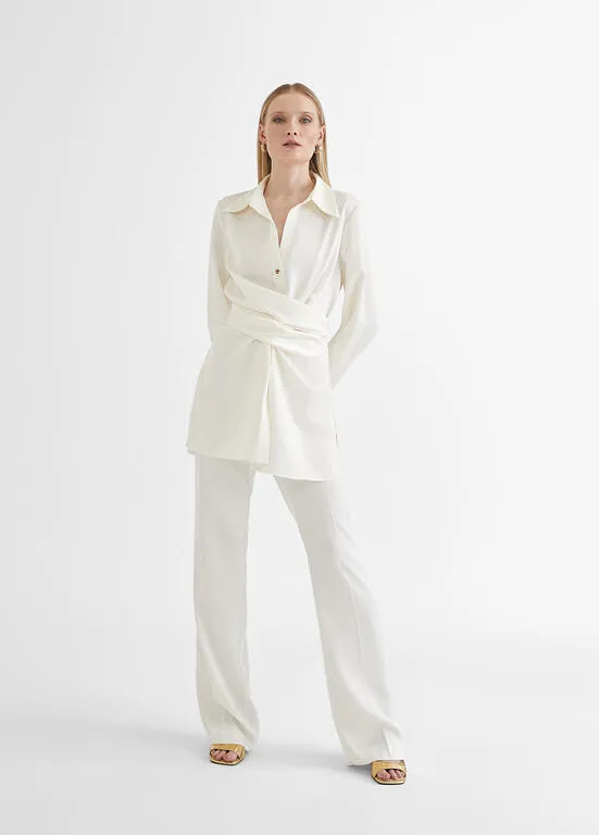 Lola Casademunt Knotted Shirt Beige