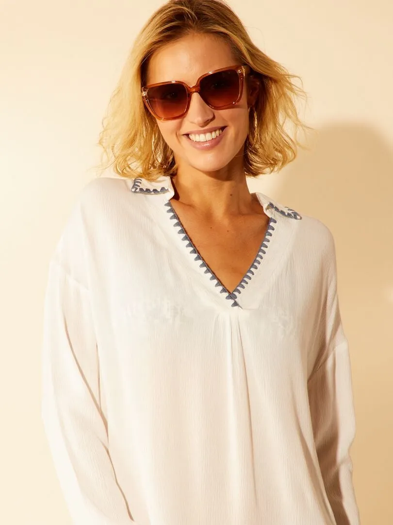 LONG MEDIUM BEACH SHIRT  WHITE