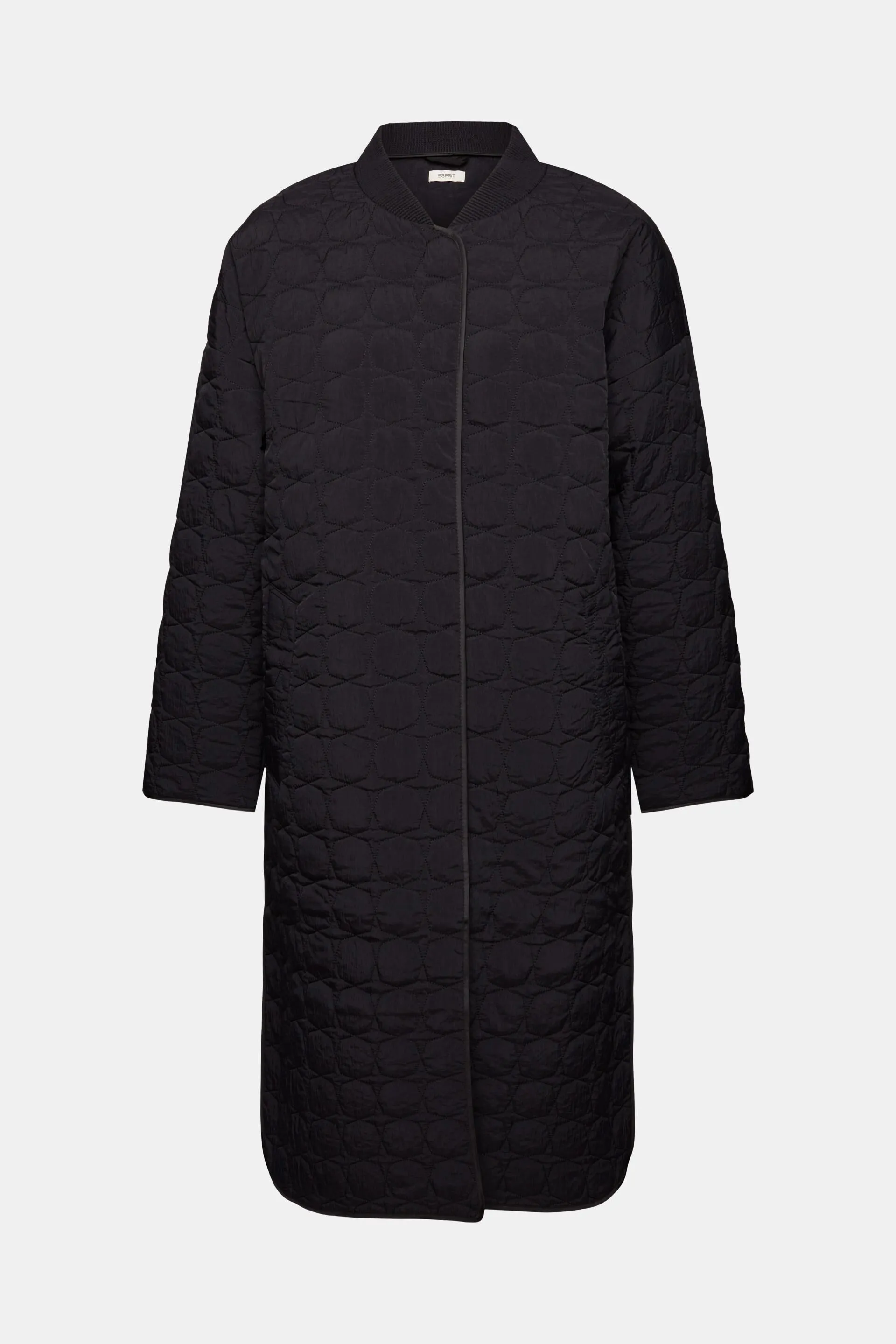 Long quilted jacket.