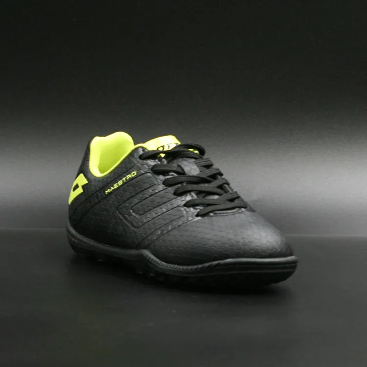 Lotto Maestro 700 IV Kids Soccer Shoes in Black and Green