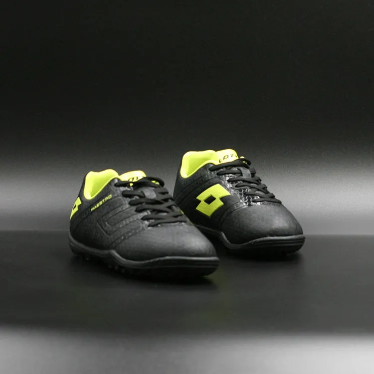 Lotto Maestro 700 IV Kids Soccer Shoes in Black and Green