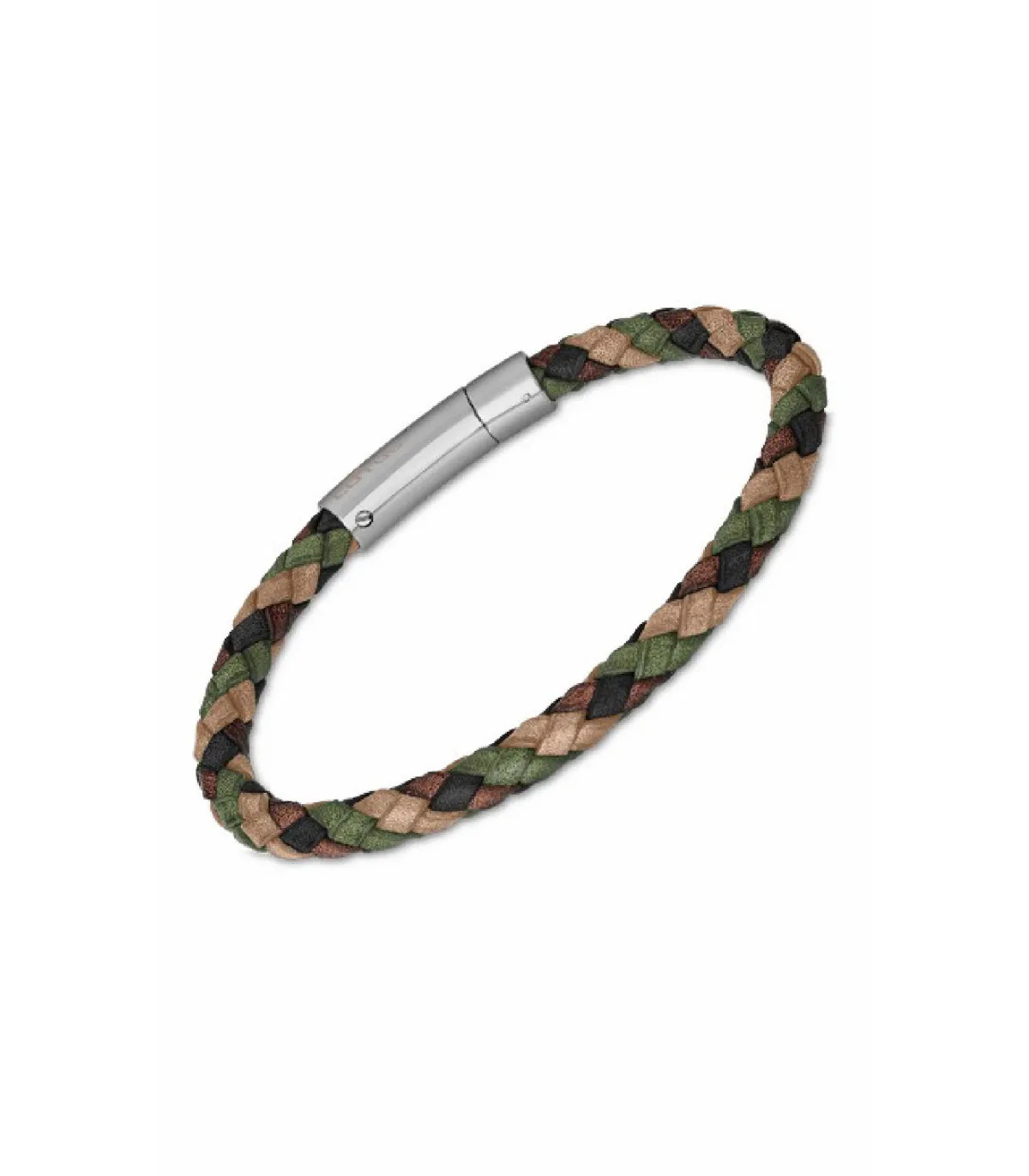 LOTUS STYLE LS21412/4 BASIC MEN'S BEIGE, BROWN, AND GREEN LEATHER BRACELET