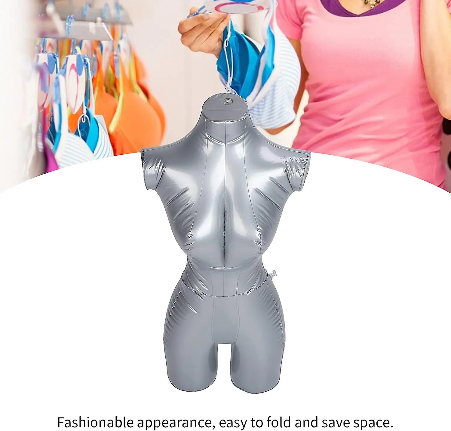 MANNEQUIN GONFLABLE FéMININ, PRéSENTOIR DE FENêTRE DE VêTEMENTS DE CORPS POUR L'AFFICHAGE DE VêTEMENTS DEMICORPS MODèLE BRA
