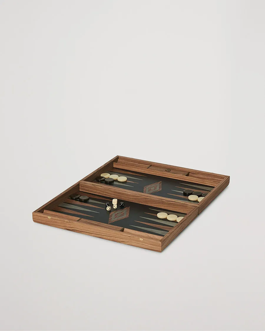 Large Backgammon Walnut & Black Oak Manopoulos