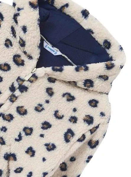 Mayoral Beige Kangaroo Fleece Coat for Girls