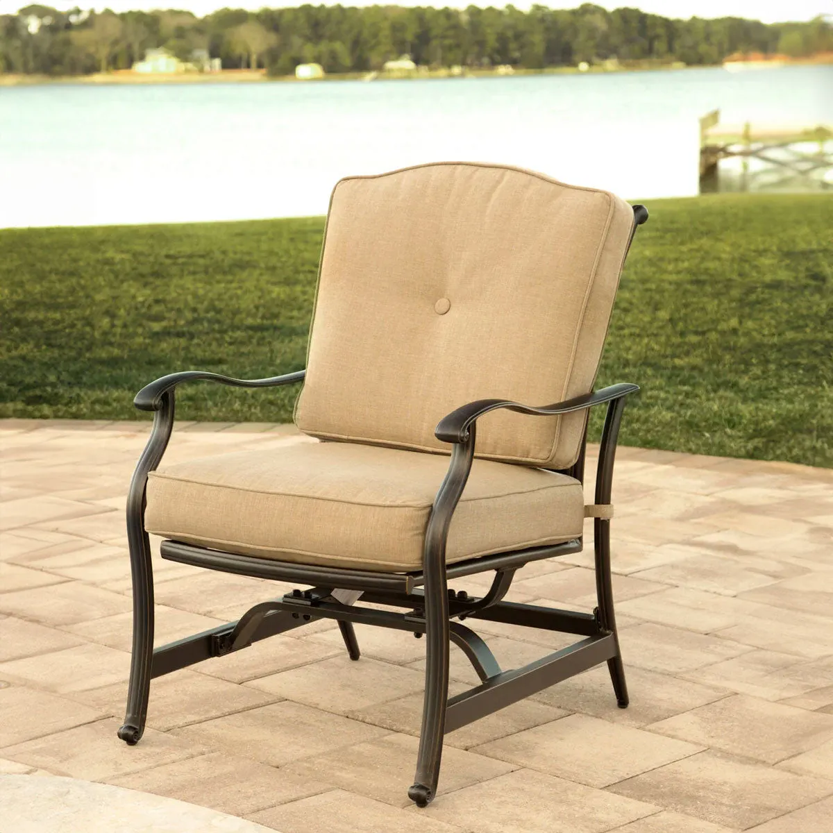 Swivel Outdoor Rocking Chairs, 2 Pieces