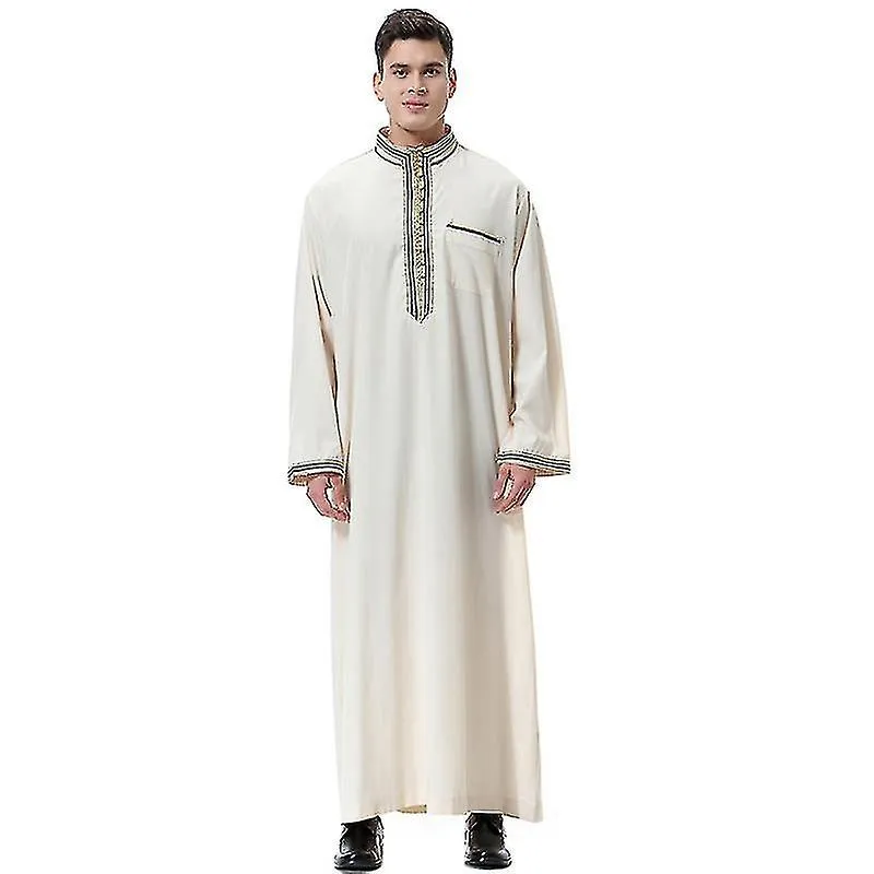 Islamic Muslim Men's Long Robe Dubai Arab Kaftan Clothing