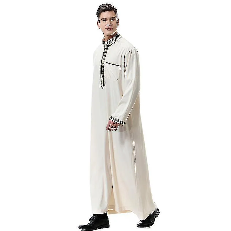 Islamic Muslim Men's Long Robe Dubai Arab Kaftan Clothing