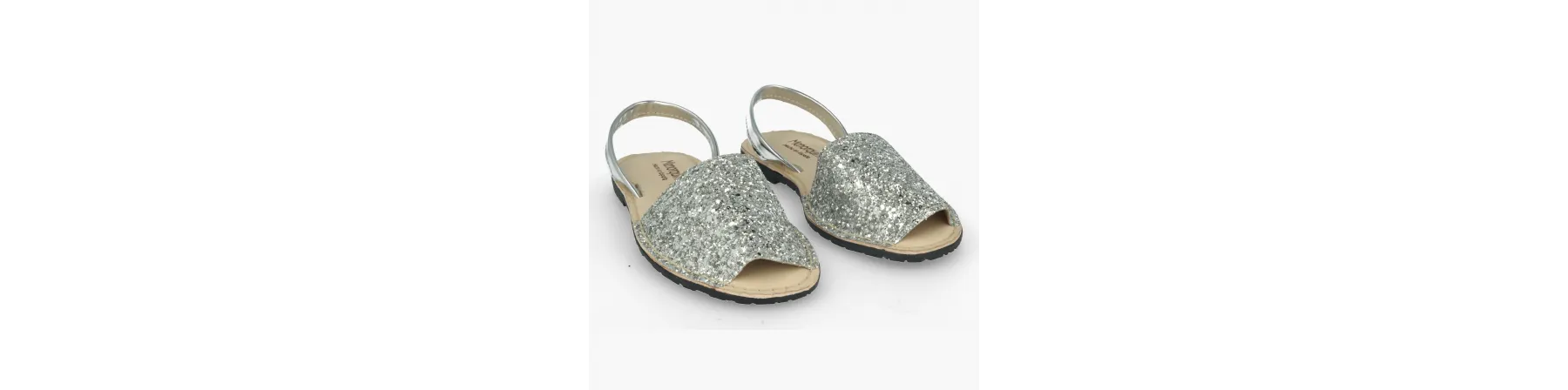 Shiny Silver Women's Air Mod Menorcan Sandals