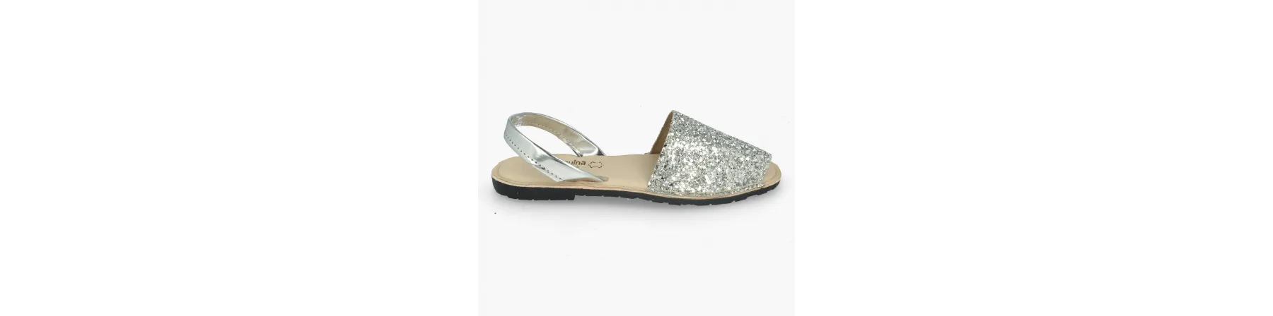 Shiny Silver Women's Air Mod Menorcan Sandals
