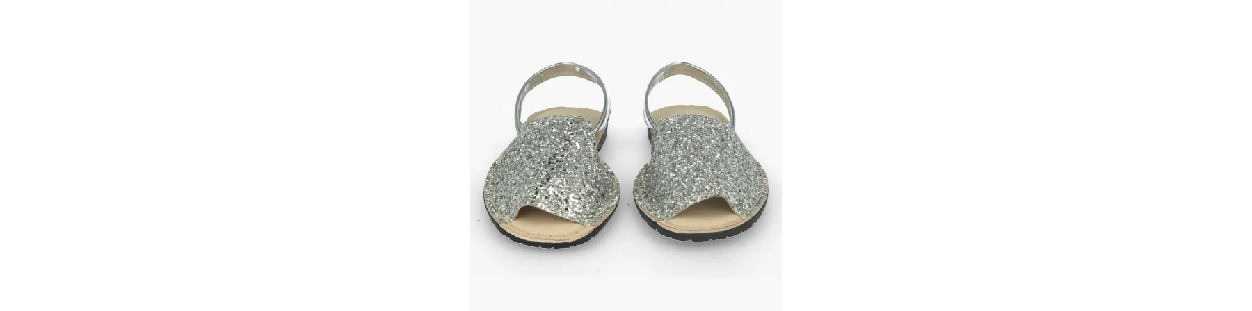 Shiny Silver Women's Air Mod Menorcan Sandals