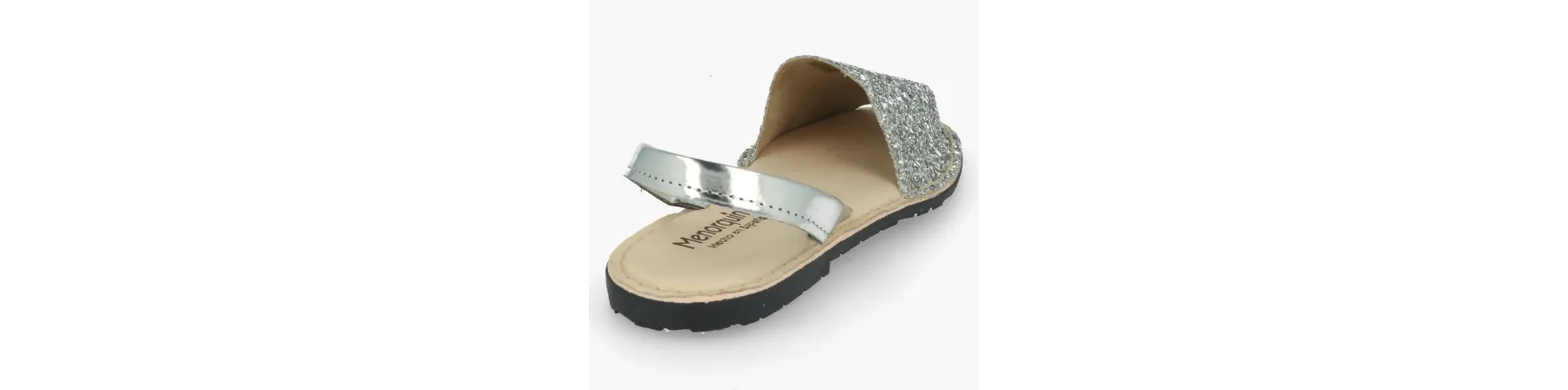 Shiny Silver Women's Air Mod Menorcan Sandals