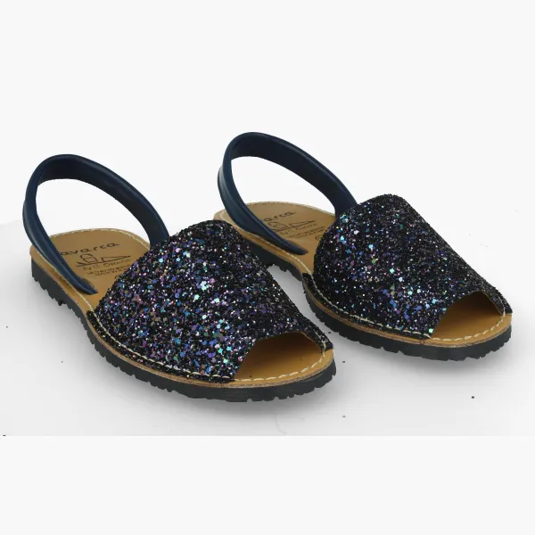 Women's Shiny Navy Menorcan Sandals
