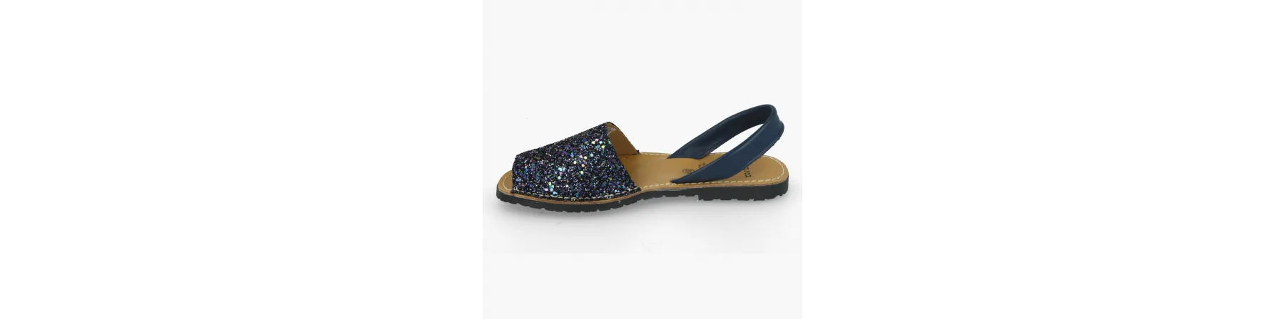 Women's Shiny Navy Menorcan Sandals