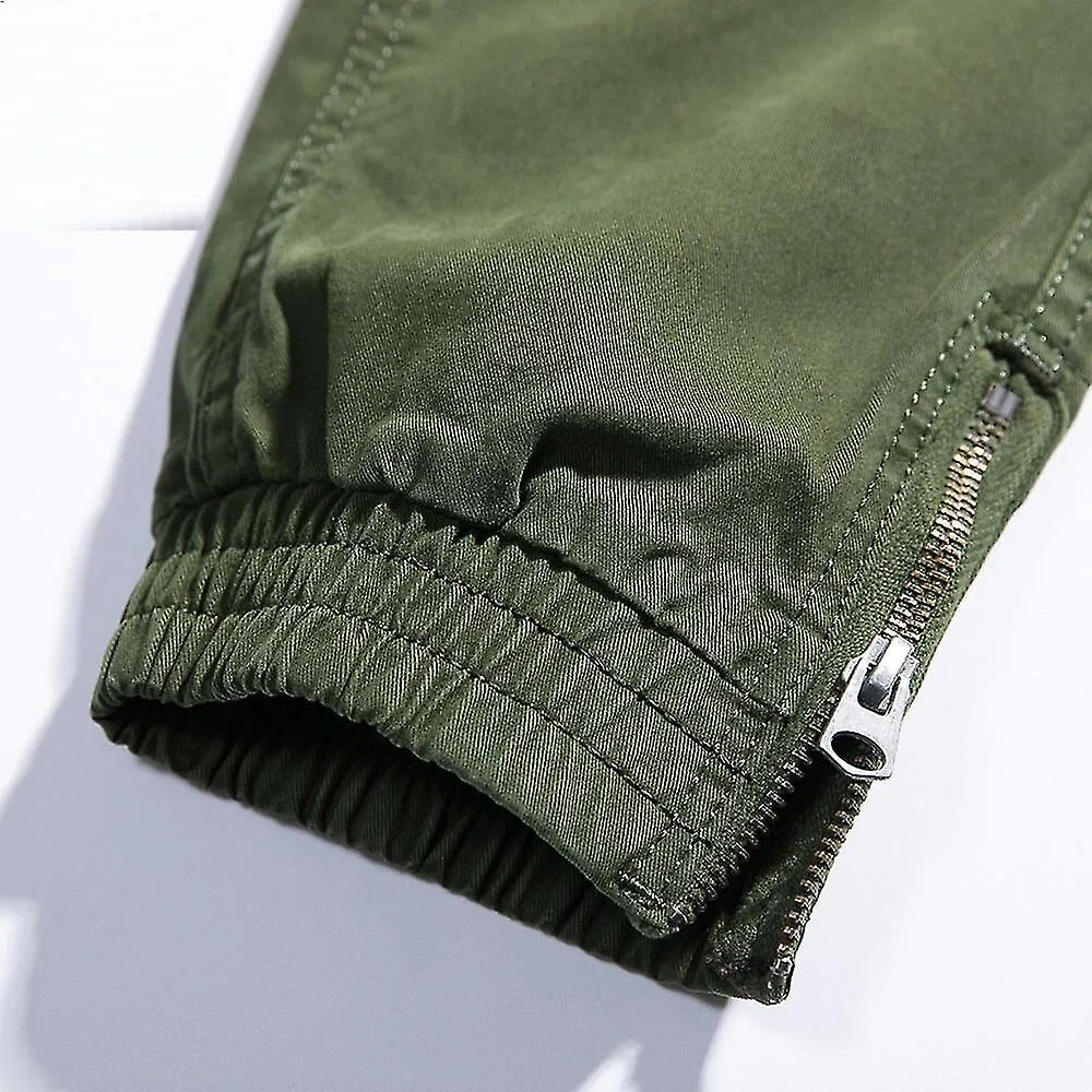 MEN'S COTTON DENIM CARGO PANTS  BLACK & KHAKI TACTICAL WORK JOGGERS FOR SPRING