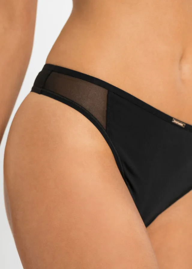 MICROFIBER THONG FROM FEEL COMFORT SERIES (6 PACK)  BLACK.