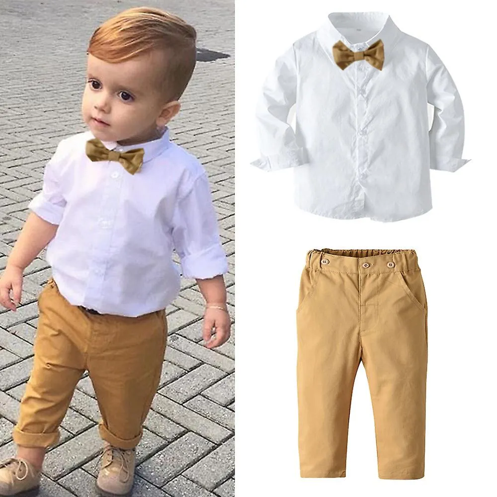 Miman Baby Boys Clothes Dress Shirt With Bowtie And Pants